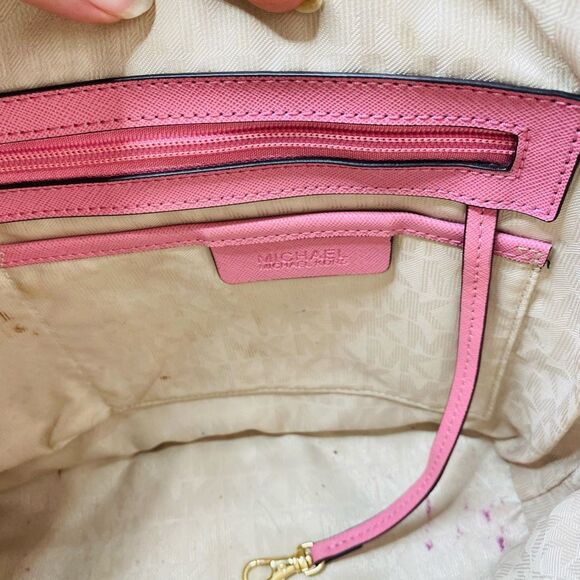 Michael Kors Charlotte Large Top Zip Tote Tea Rose - Picture 11 of 13